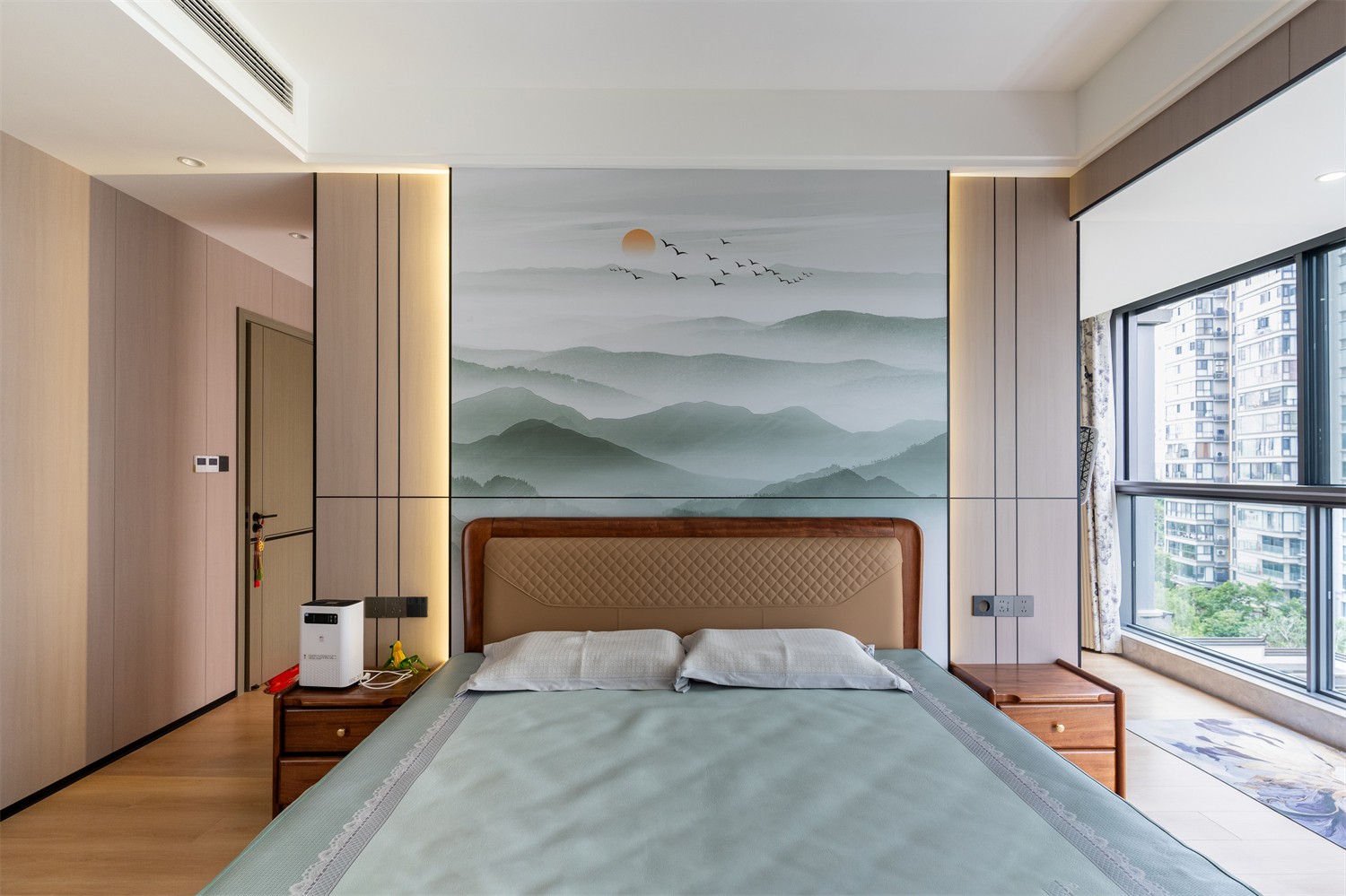 建發縵云210平新中式臥室裝修完工實景圖